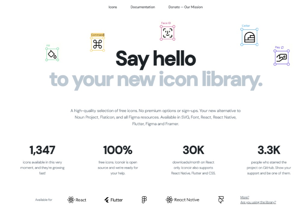 Iconoir icons libraries