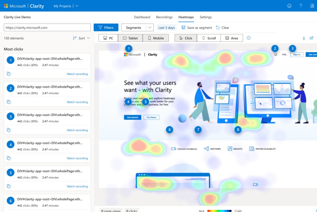 Microsoft Clarity Open Source Web Analytics Tool