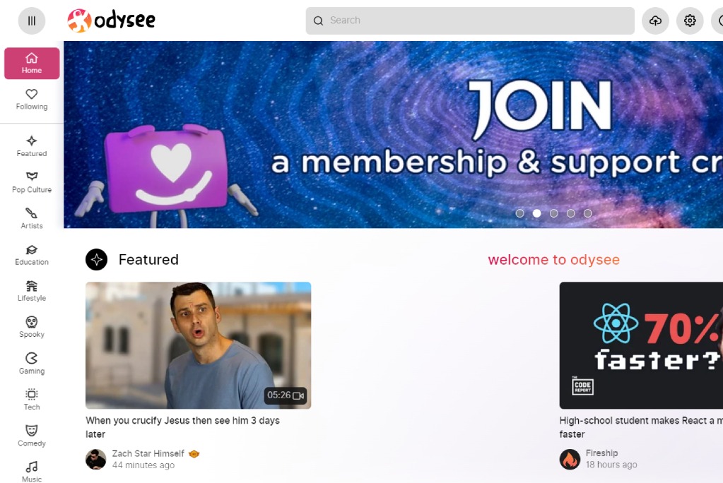 Odysee | Alternative for YouTube
