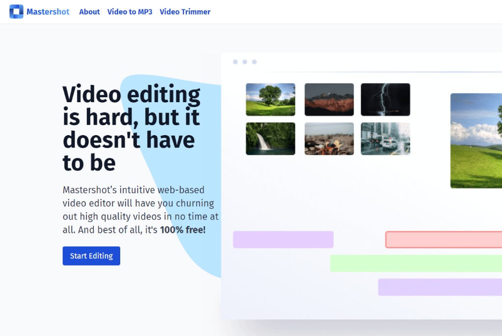 Mastershot - 100% Free web based video editor