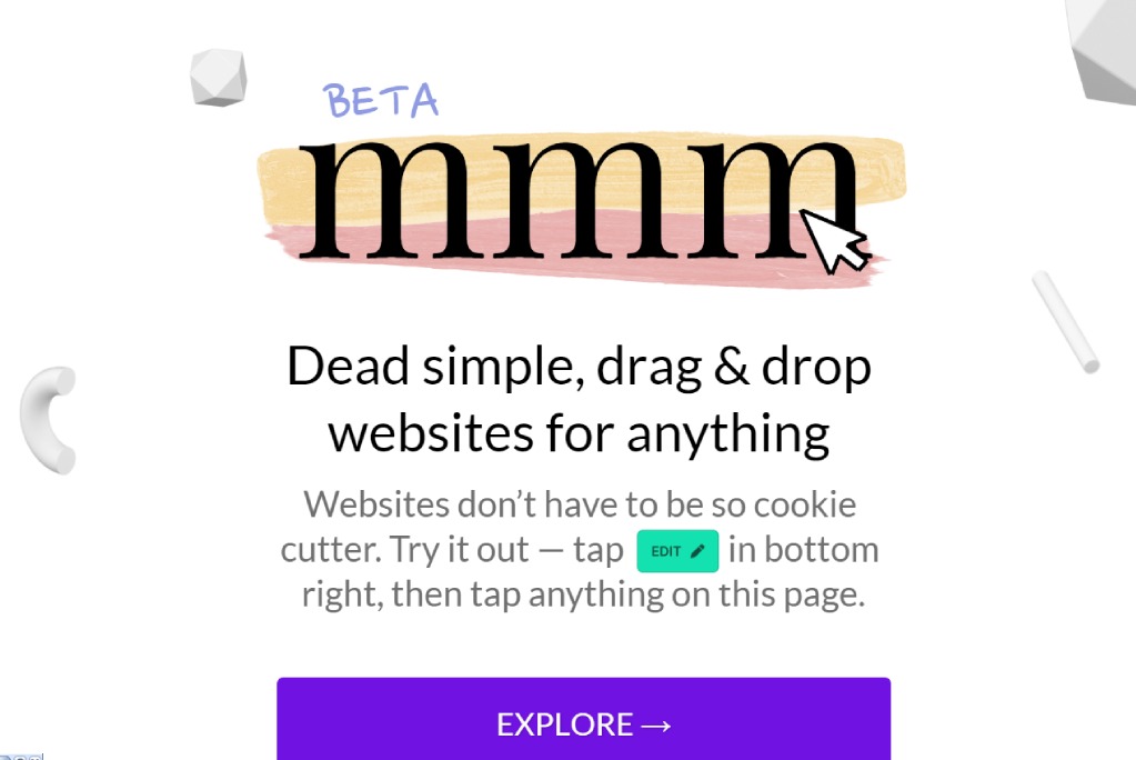 mmm.page | Create simple websites with drag & drop for free