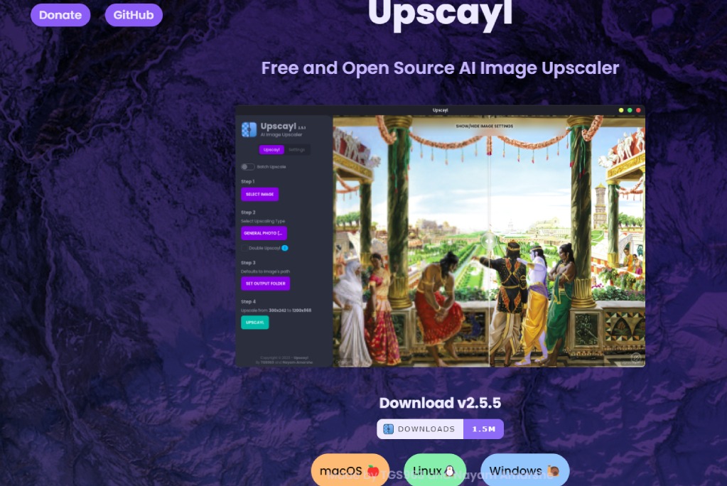 Upscayl - free and open source AI Image Upscaler App