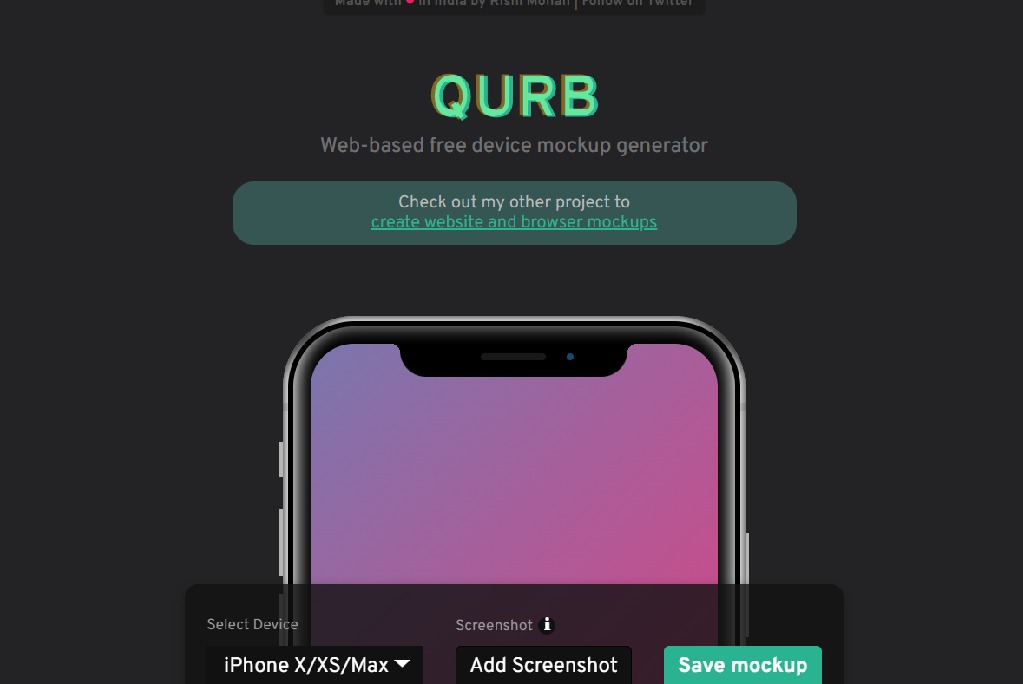 Qurb - Free mock-up generator for iPhone & Macbook