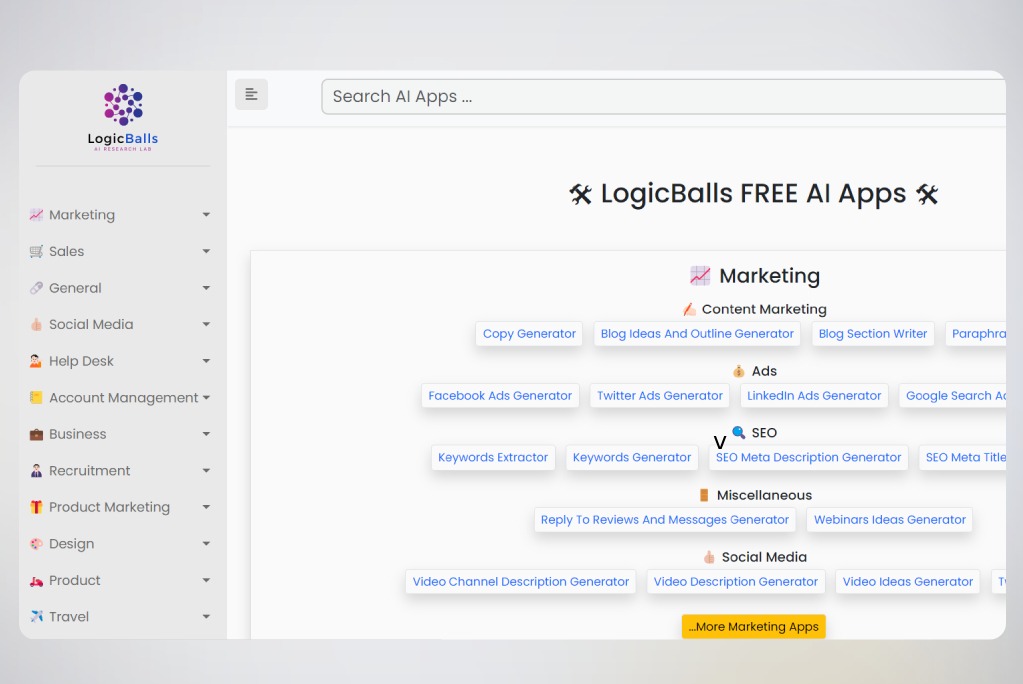 LogicBalls - The ultimate AI copy generator