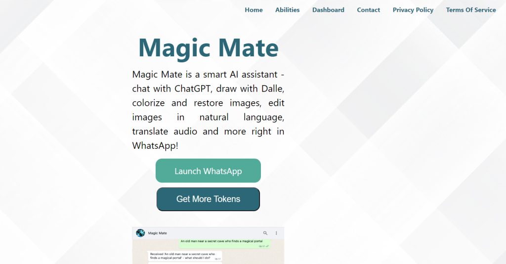 MagicMate - an AI-powered virtual assistant in WhatsApp
