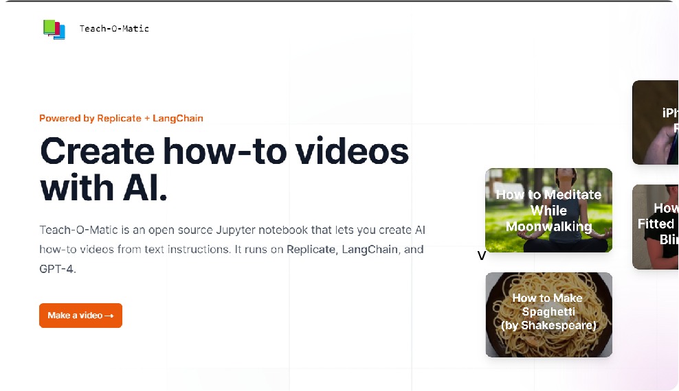 Teach-O-Matic - Create how-to videos with AI