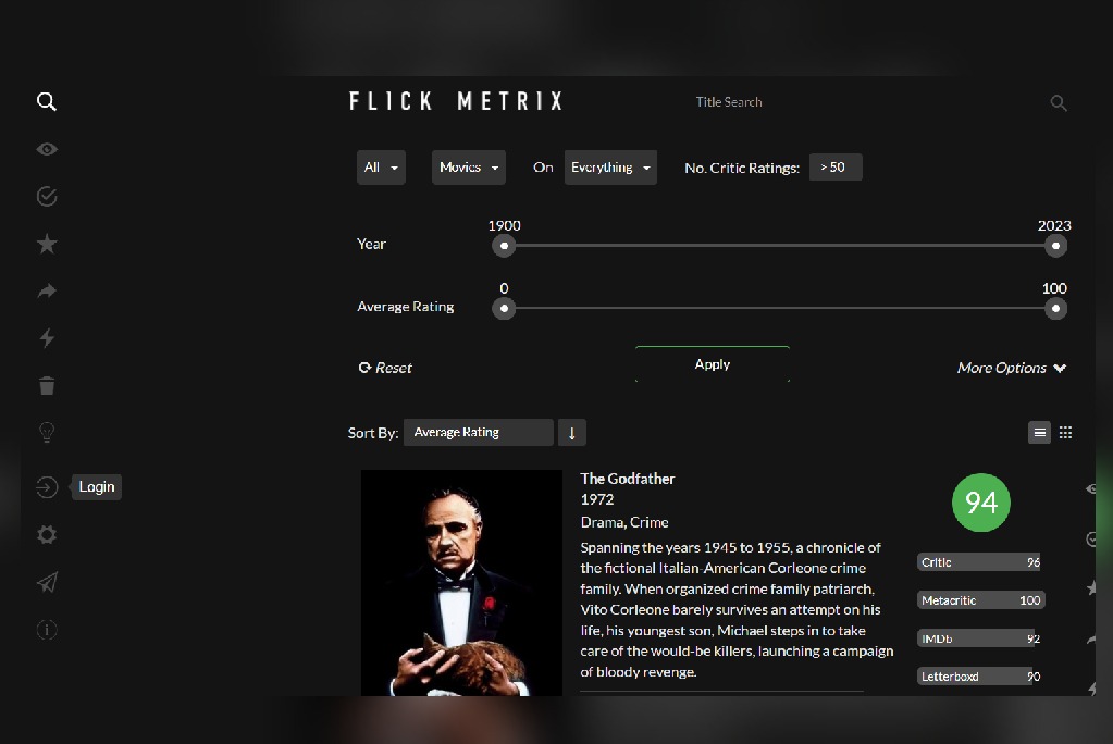 Flickmetrix- Movie Recommendation And Search