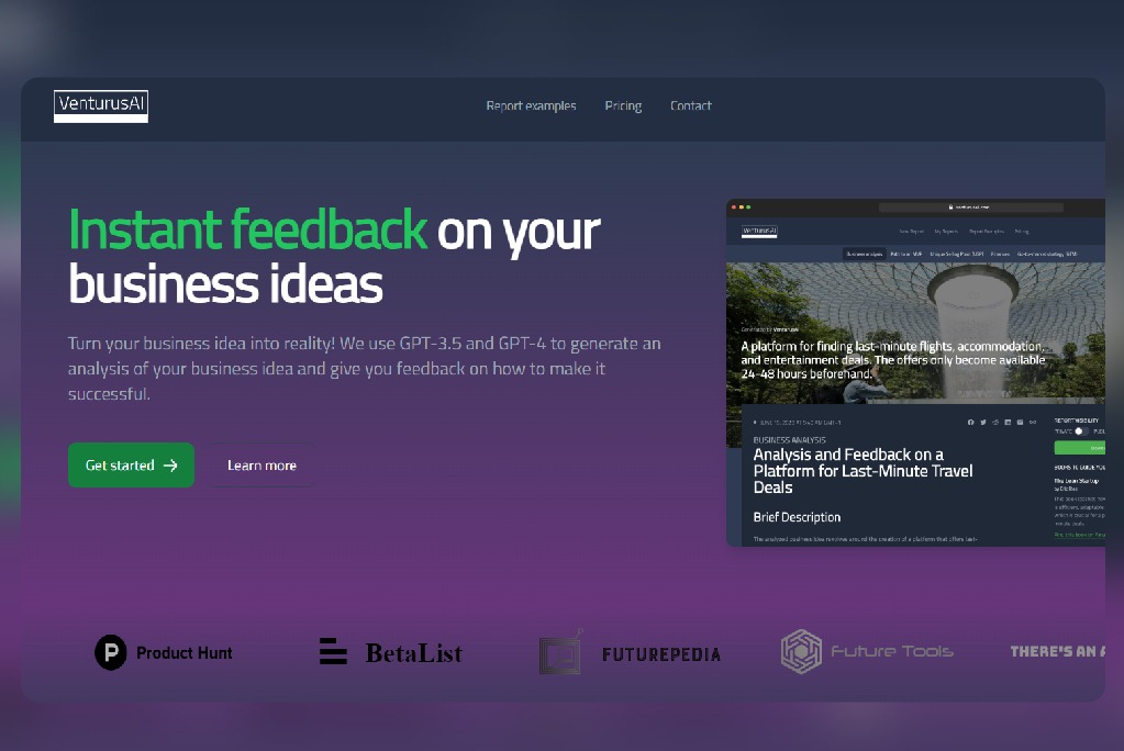 Venturus AI -AI Generated Instant feedback on your business ideas