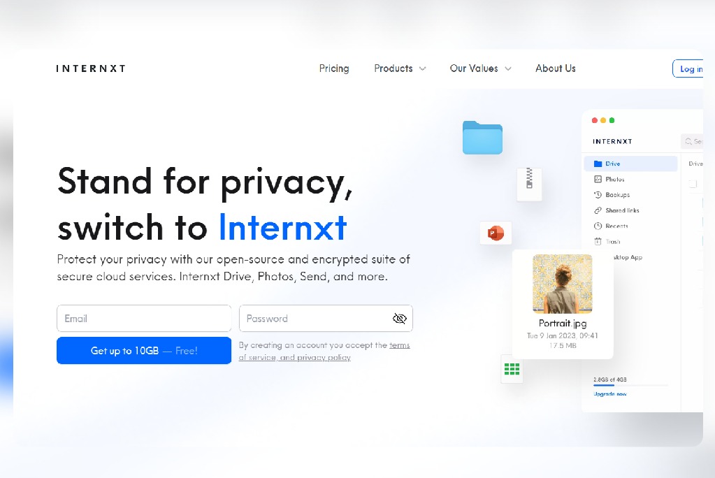 Internxt - Open source private & secure cloud storage
