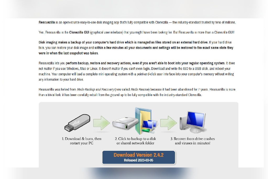 Rescuezilla - Graphical hard drive cloning and imaging